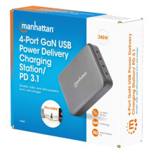 MANHATTAN 4-Port GaN USB Power Delivery-Ladestation 240W