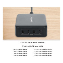 MANHATTAN 4-Port GaN USB Power Delivery-Ladestation 240W