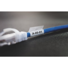 Dymo XTL IND ORIGINAL Schriftband Vinyl Einzeletiket 21mm x 39mm, Black auf weiß (selbstlamierend auf Trägerband, 186870 Dymo XTL IND ORIGINAL Schriftband Vinyl Einzeletiket 21mm x 39mm, Black auf weiß (selbstlamierend auf Trägerband, 186870
