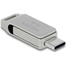 DELOCK USB 3.2 Gen1 USB-C+Typ-A Speicherstick 64 GB – metalinis DELOCK USB 3.2 Gen1 USB-C+Typ-A Speicherstick 64 GB – metalinis