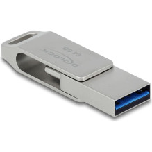 DELOCK USB 3.2 Gen1 USB-C+Typ-A Speicherstick 64 GB – metalinis DELOCK USB 3.2 Gen1 USB-C+Typ-A Speicherstick 64 GB – metalinis