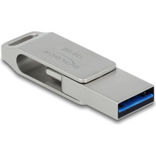 Delock USB 3.2 Gen 1 USB-C + Typ-A Speicherstick 128 GB – Metallgehäuse Delock USB 3.2 Gen 1 USB-C + Typ-A Speicherstick 128 GB – Metallgehäuse