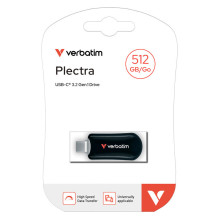 USB atmintinė Verbatim Plectra 512GB USB-C, juoda USB atmintinė Verbatim Plectra 512GB USB-C, juoda