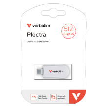 Pendrive Verbatim Plectra 512GB USB-C White