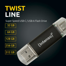 Intenso Twist Line 256 GB (anthracite / transparent, USB-A 3.2 Gen 1, USB-C 3.2 Gen 1) Intenso Twist Line 256 GB (anthracite / transparent, USB-A 3.2 Gen 1, USB-C 3.2 Gen 1)
