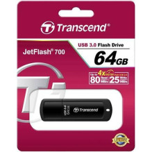 USB atmintinė 64GB Transcend JetFlash 700 USB3.1 Juoda