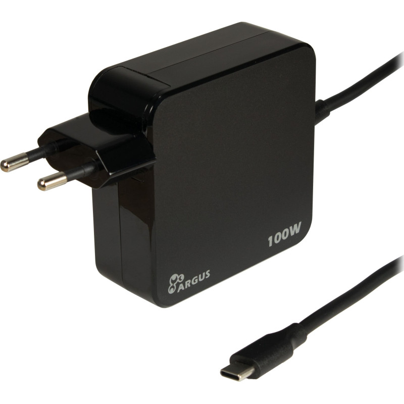 Inter-Tech Ladegerät Argus PD-2100, USB-C įkroviklis (juodas, 1,80m Kabel, PD 3.0, 100 vatų)