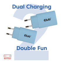 Club3D Lifestyle USB-C 30W kroviklis, 2 vnt Blue retail