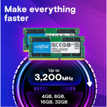 Crucial DDR4 memory, 8 GB, 3200MHz, CL22 (CT8G4DFRA32A)