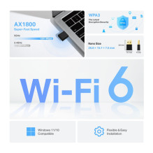 TP-Link Archer TX20U Nano USB WLAN-Adapter, Wi-Fi 6 AX1800, Dual-Band - Black