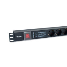 Equip 19" Steckodesenleiste 6xSchuko+Switch- St.90°ÜSS NF Alu Equip 19" Steckodesenleiste 6xSchuko+Switch- St.90°ÜSS NF Alu