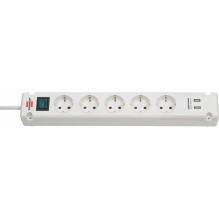 Brennenstuhl Bremounta Steckdosenleiste 5-fach (weiß, 3 metrų kabelis, 2x USB-A) Brennenstuhl Bremounta Steckdosenleiste 5-fach (weiß, 3 metrų kabelis, 2x USB-A)