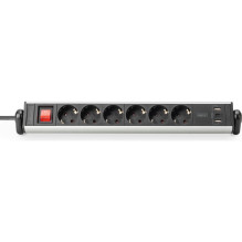 DIGITUS 6-fach Office-Steckdosenleiste mit 3xUSB-Anschlüssen