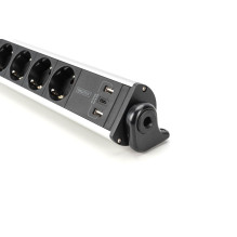 DIGITUS 6-fach Office-Steckdosenleiste mit 3xUSB-Anschlüssen