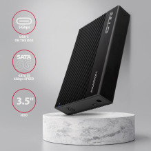 AXAGON EE35-GTR, USB-C 5 Gbps - SATA 6 Gbps 3,5" RIBBED box, čierny