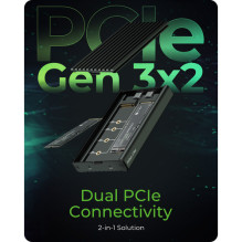 Geh. IcyBox USB 3.2 Gen2x2 Type-C 2-fach M.2 PCle NVMe