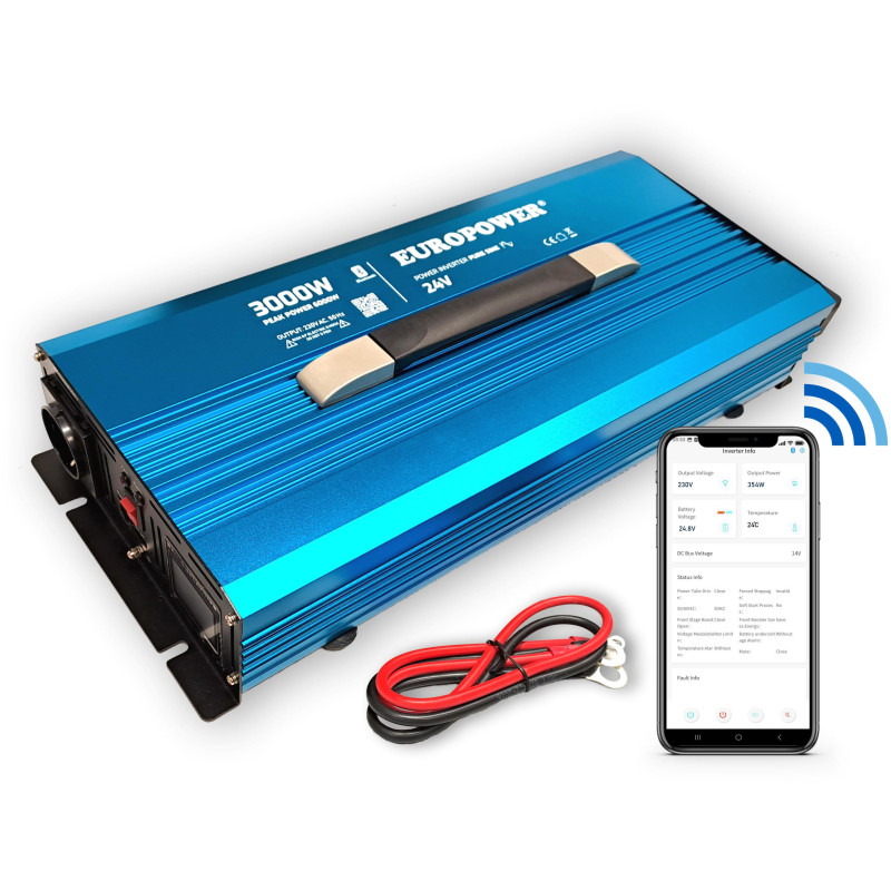 Voltage inverter INV / 24 / 3000 / PS / S / B Bluetooth EUROPOWER
