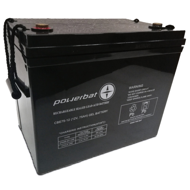 PowerBat CBE 12V 75Ah Deep Cycle Gel Battery