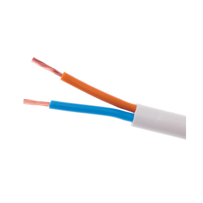 Electric cable wire H03VV-F OMY 2x1mm2 300V ELEKTROKABEL white 100m