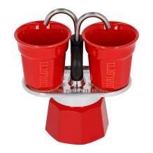 Bialetti Espreso puodelių rinkinys Mini Express rot + 2 espreso puodeliai Bialetti Espreso puodelių rinkinys Mini Express rot + 2 espreso puodeliai