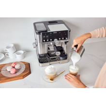 SharkNinja ES701EU Pro 3-in-1-Kaffeemaschine su Mahlwerk u. Aufschäumer, sidabras