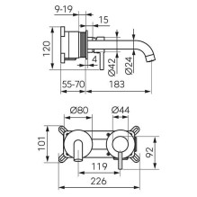 Concealed bath mixer Ferro Ciriculus, grey color Concealed bath mixer Ferro Ciriculus, grey color