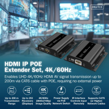 Przedłużacz (extender) po skrętce kat.6 HDMI 4K / 60Hz przez IP 1G lub do 120m / 200m z PoE, max. 253 odbiorniki, sterow Przedłużacz (extender) po skrętce kat.6 HDMI 4K / 60Hz przez IP 1G lub do 120m / 200m z PoE, max. 253 odbiorniki, sterow