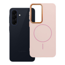 Case for Samsung A57 Frame Mag Cover compatible with MagSafe powder pink