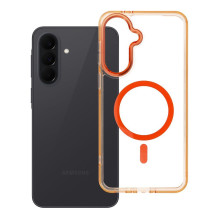 „Samsung A37 Frame Clear Hybrid Mag Cover“ dėklas, suderinamas su „MagSafe Hermes Orange“