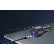 Car Charger - UGREEN 130W 3-Port Fast Charger 2x USB-C, 1x USB-A Gray