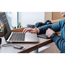 Atminties Kortelių Skaitytuvas - UGREEN CM401 USB C 5Gb / s SDHC MicroSD Aliuminis Pilkas