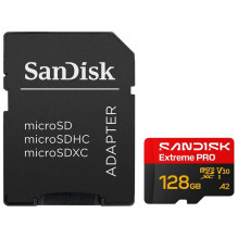 Atminties Kortelė - SanDisk Extreme PRO 128 GB MicroSDHC 250 MB / s Skaitymas, 120 MB / s Rašymas Atminties Kortelė - SanDisk Extreme PRO 128 GB MicroSDHC 250 MB / s Skaitymas, 120 MB / s Rašymas