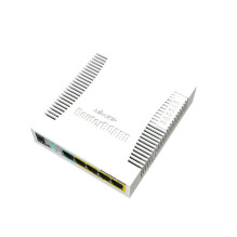 „Mikrotik CSS106-1G-4P-1S“ tinklo komutatorius, gigabito eternetas (10 / 100 / 1000), maitinimas per eternetą (PoE), bal „Mikrotik CSS106-1G-4P-1S“ tinklo komutatorius, gigabito eternetas (10 / 100 / 1000), maitinimas per eternetą (PoE), bal
