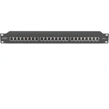 DIGITUS Patchpanel 1HE 24-Port Cat6a geschirmt Black