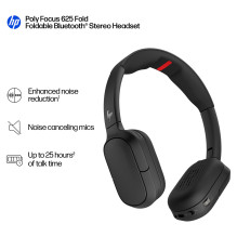 HP Poly Focus 625 stereofoninės Bluetooth ausinės HP Poly Focus 625 stereofoninės Bluetooth ausinės