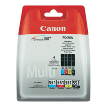 Canon CLI-551 C / M / Y / BK w / sec Schwarz, Cyan, Magenta, Yellow
