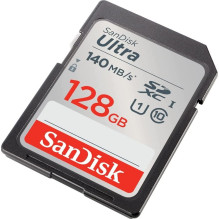 SanDisk Ultra / SDXC / 128 GB / 140 MB / s / UHS-I U1 / trieda 10 / čierna SanDisk Ultra / SDXC / 128 GB / 140 MB / s / UHS-I U1 / trieda 10 / čierna