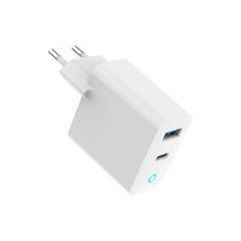 Gembird 2 Port 30W GaN USB fast charger LED white TA-UC-PDQC30L-W-01 Gembird 2 Port 30W GaN USB fast charger LED white TA-UC-PDQC30L-W-01