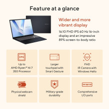ASUS Vivobook 16 M1607KA-MB164W Copilot+ PC AMD Ryzen™ AI 5 330 Laptop 40.6 cm (16") WUXGA 16 GB DDR5-SDRAM 512 GB 