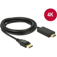 Kabelis Delock DELOCK Kabel Displayport 1.2 Stecker High Speed HDMI-A Stecker Passiv 4K 3 m schwarz Kabelis Delock DELOCK Kabel Displayport 1.2 Stecker High Speed HDMI-A Stecker Passiv 4K 3 m schwarz