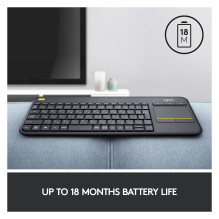 „Logitech“ belaidė lietimui jautri klaviatūra K400 PLUS „Logitech“ belaidė lietimui jautri klaviatūra K400 PLUS