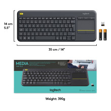 „Logitech“ belaidė lietimui jautri klaviatūra K400 PLUS „Logitech“ belaidė lietimui jautri klaviatūra K400 PLUS