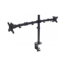 MANHATTAN Desk mount with monitor arm for two displays from 33,02-81,28cm 13-32Zoll and up to 8kg, double swivel, black