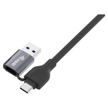 Equip Adapter GigaBit USB-C+A- RJ45 St / St 1.00m schwarz