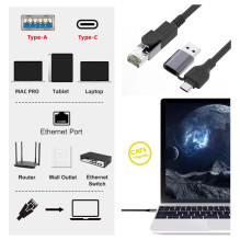 Equip Adapter GigaBit USB-C+A- RJ45 St / St 1.00m schwarz