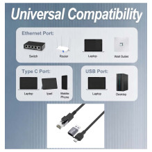 Equip Adapter GigaBit USB-C+A- RJ45 St / St 3.00m schwarz
