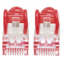 Patchkabel Cat6a-Stecker / Cat7-Rohkabel 0,25m rot