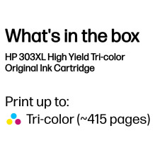 HP 303XL High Yield Tri-color Original Ink Cartridge Cyan, Magenta, Gelb 415Seiten HP 303XL High Yield Tri-color Original Ink Cartridge Cyan, Magenta, Gelb 415Seiten