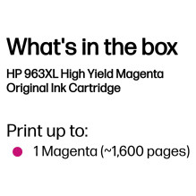 HP 963XL Didelio našumo purpurinė originali rašalo kasetė purpurinė 23,25ml 1600Seiten