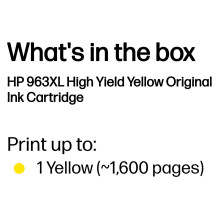 HP 963XL Didelės talpos originali geltono rašalo kasetė (geltona) 22,92ml 1600Seiten